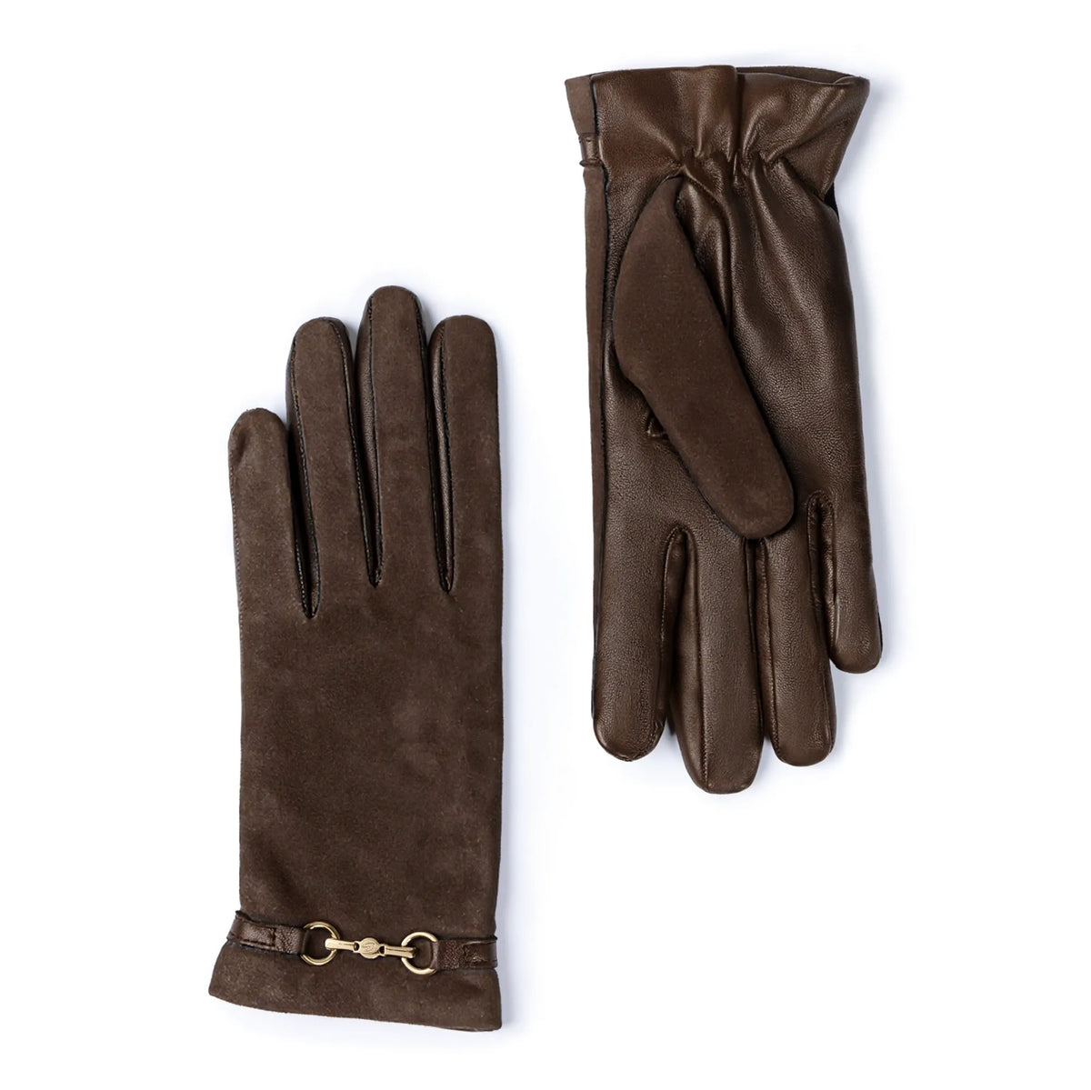 Honoré Marcelia dark brown goatskin suéde leather gloves
