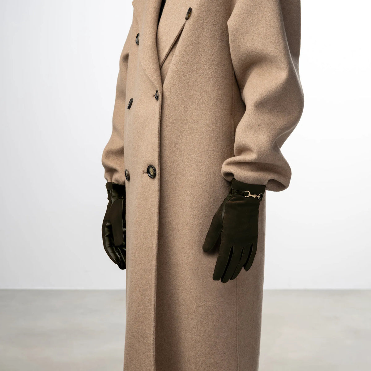 Honoré Marcelia dark brown goatskin suéde leather gloves