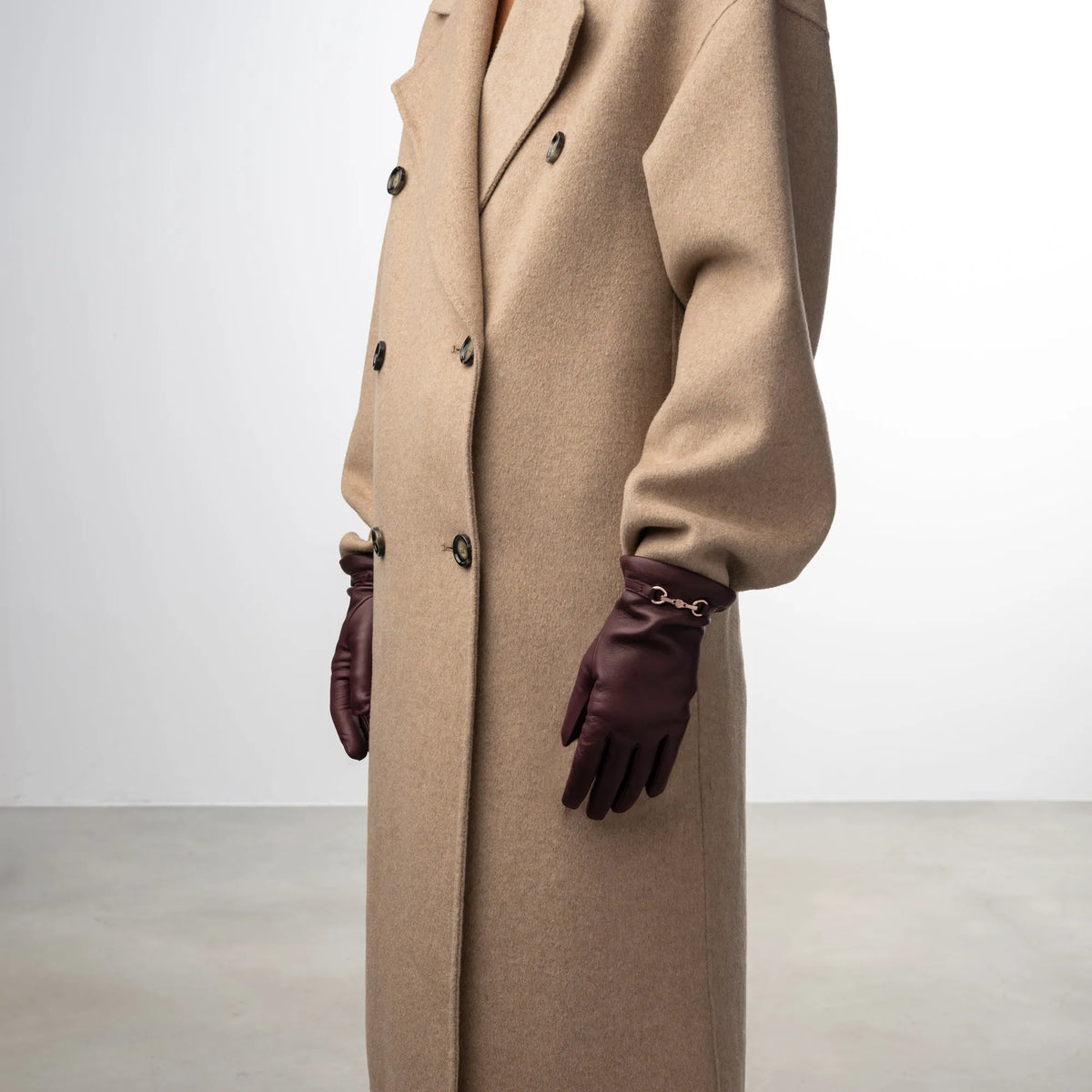 Honoré Marcelia Bordeaux Red goatskin leather gloves