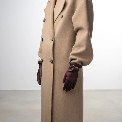 Honoré Marcelia Bordeaux Red goatskin leather gloves