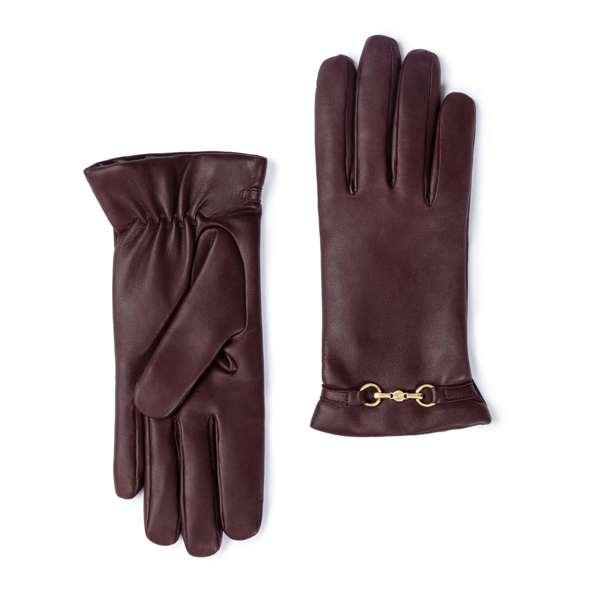 Honoré Marcelia Bordeaux Red goatskin leather gloves