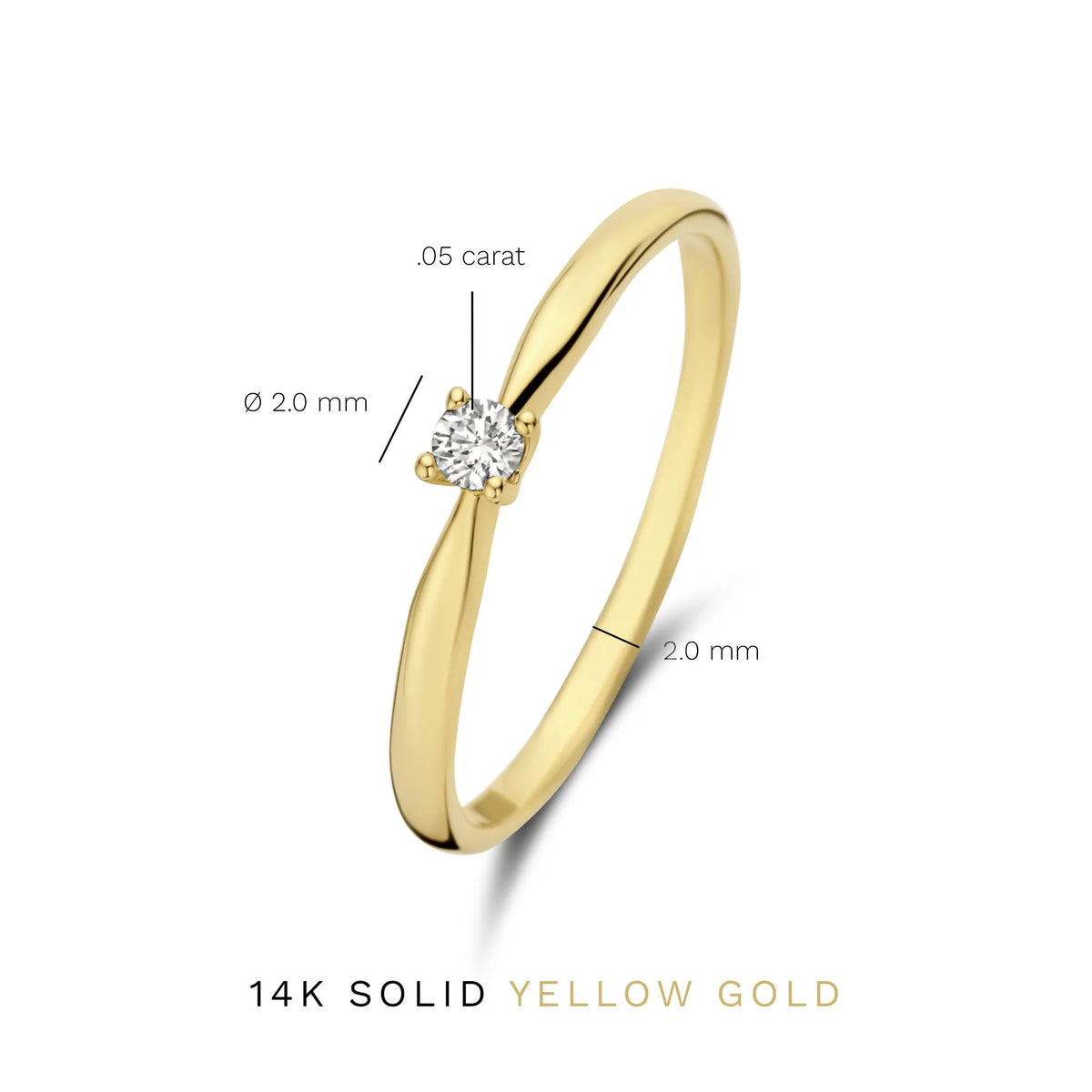 De la Paix Céline 14 karat gold ring with diamond 0.05 carat