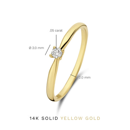 De la Paix Céline 14 karat gold ring with diamond 0.05 carat