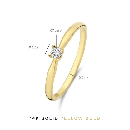 De la Paix Celesse 14 karat gold ring with diamond 0.07 carat
