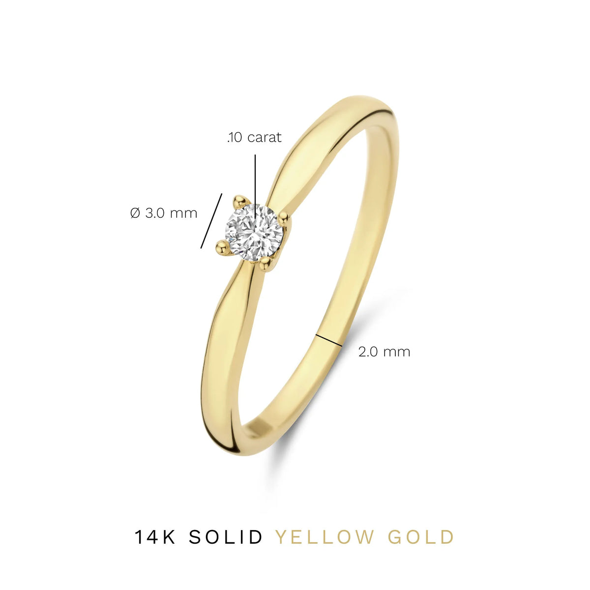 De la Paix Christine 14 karat gold ring with diamond 0.10 carat