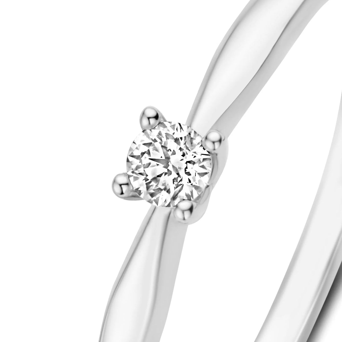 De la Paix Celesse 14 karat white gold ring with diamond 0.07 carat