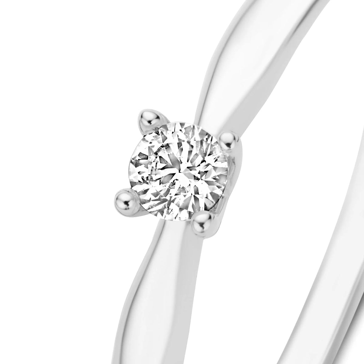 De la Paix Christine 14 karat white gold ring with diamond 0.10 carat