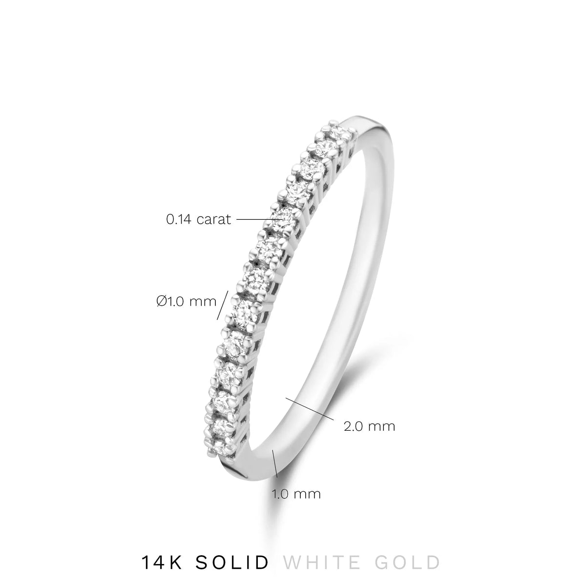 De la Paix Madeline 14 karat white gold ring with diamond 0.14 carat