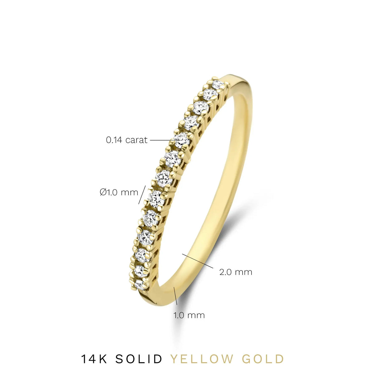 De la Paix Madeline 14 karat gold ring with diamond 0.18 carat