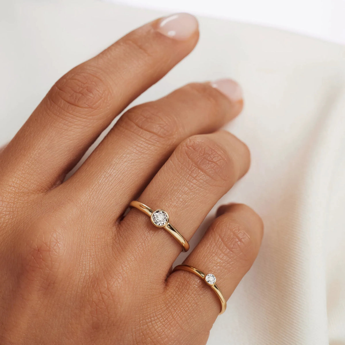 De la Paix Inaya 14 karat gold ring with diamond 0.03 carat