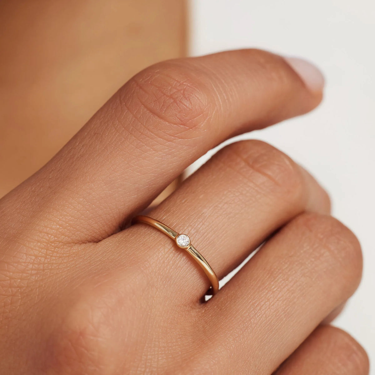 De la Paix Inaya 14 karat gold ring with diamond 0.01 carat