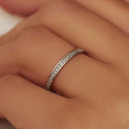 Saint Germain Merle 14 karat white gold ring with zirconia stones