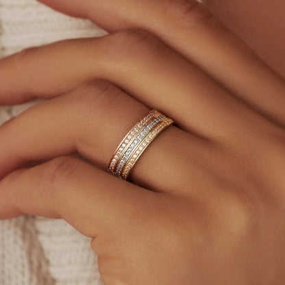 Saint Germain Merle 14 karat white gold ring with zirconia stones