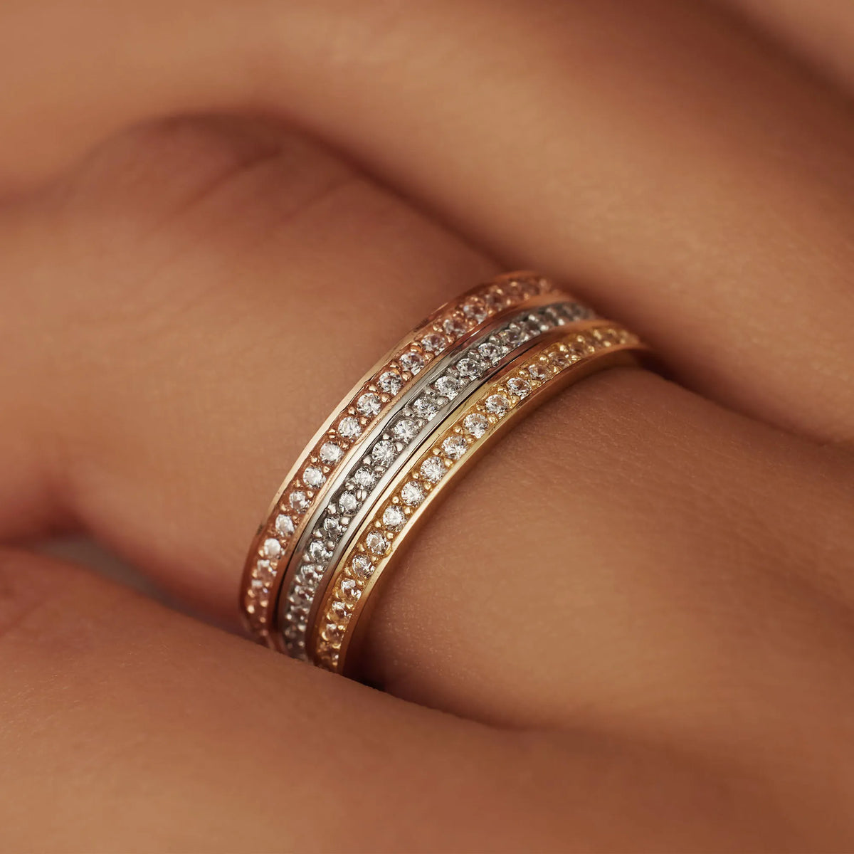 Saint Germain Merle 14 karat white gold ring with zirconia stones