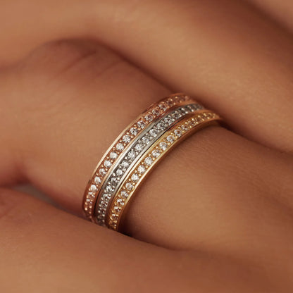 Saint Germain Merle 14 karat white gold ring with zirconia stones