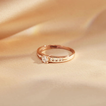 La Concorde Estee 14 karat rose gold ring zirconia stones