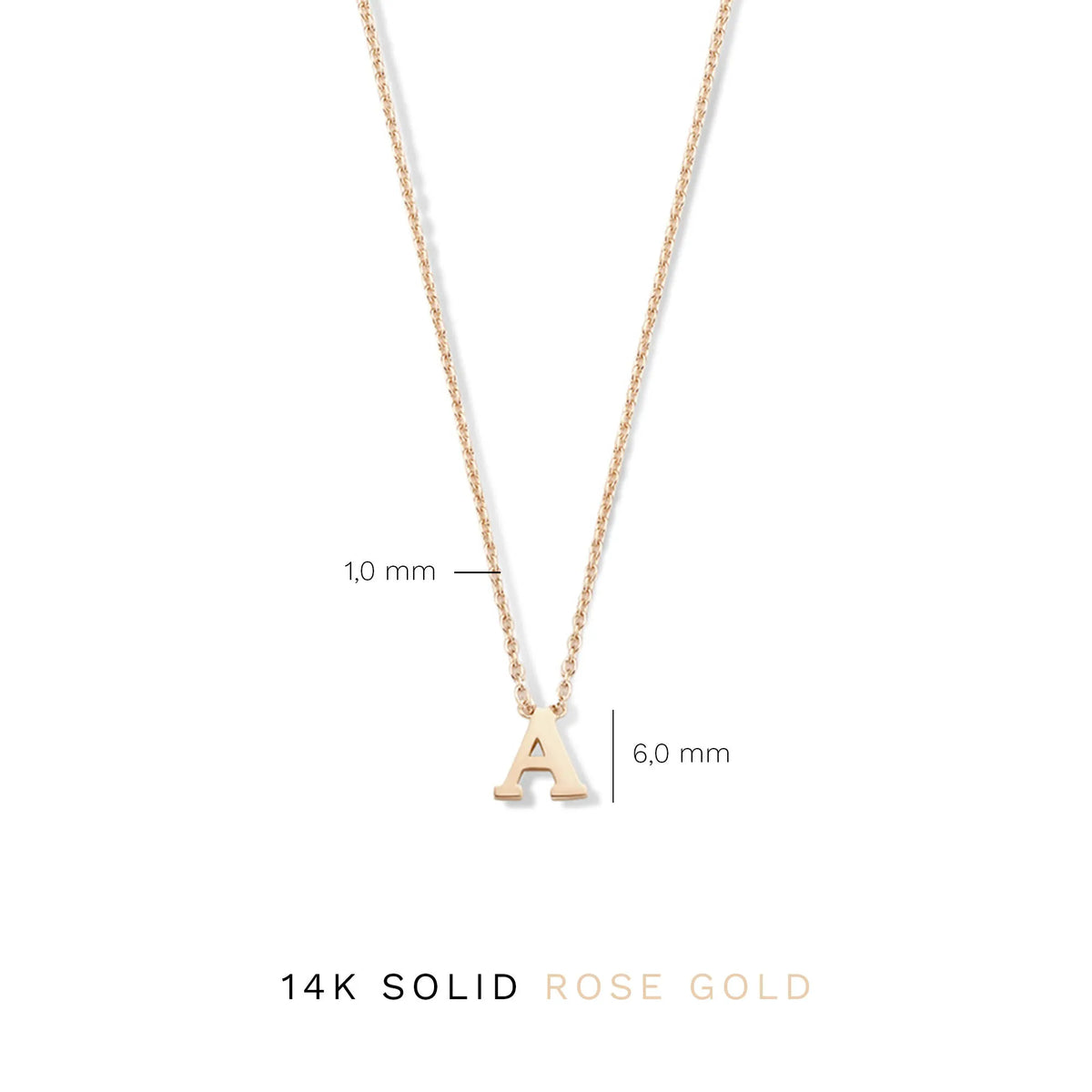 La Concorde Chloé 14 karat rose gold initial collier with letter