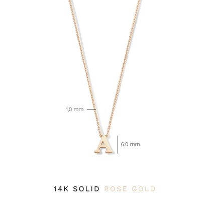La Concorde Chloé 14 karat rose gold initial collier with letter