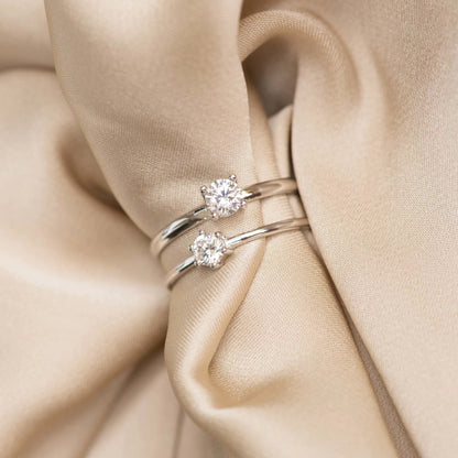 Saint Germain Soleil 14 karat white gold ring with zirconia stone