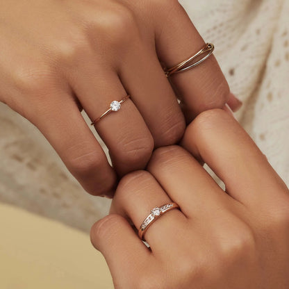La Concorde Estee 14 karat rose gold ring zirconia stones