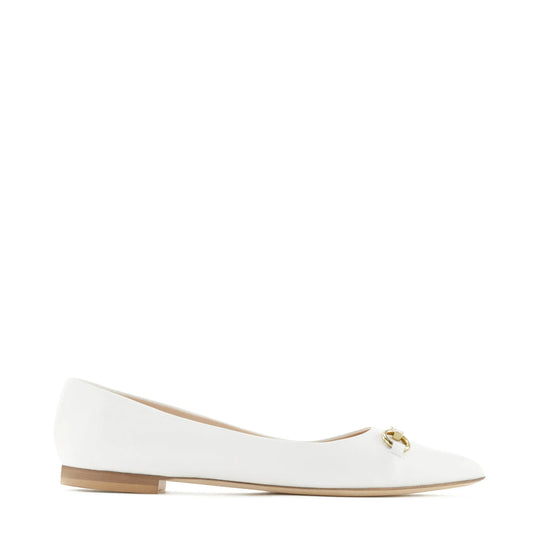 Vendôme Elita white calfskin leather ballerinas