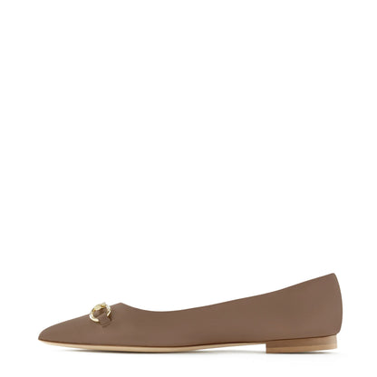 Vendôme Elita taupe calfskin leather ballerinas