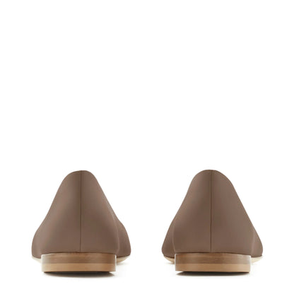 Vendôme Elita taupe calfskin leather ballerinas