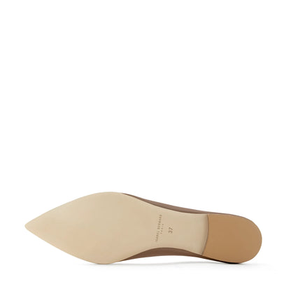 Vendôme Elita taupe calfskin leather ballerinas