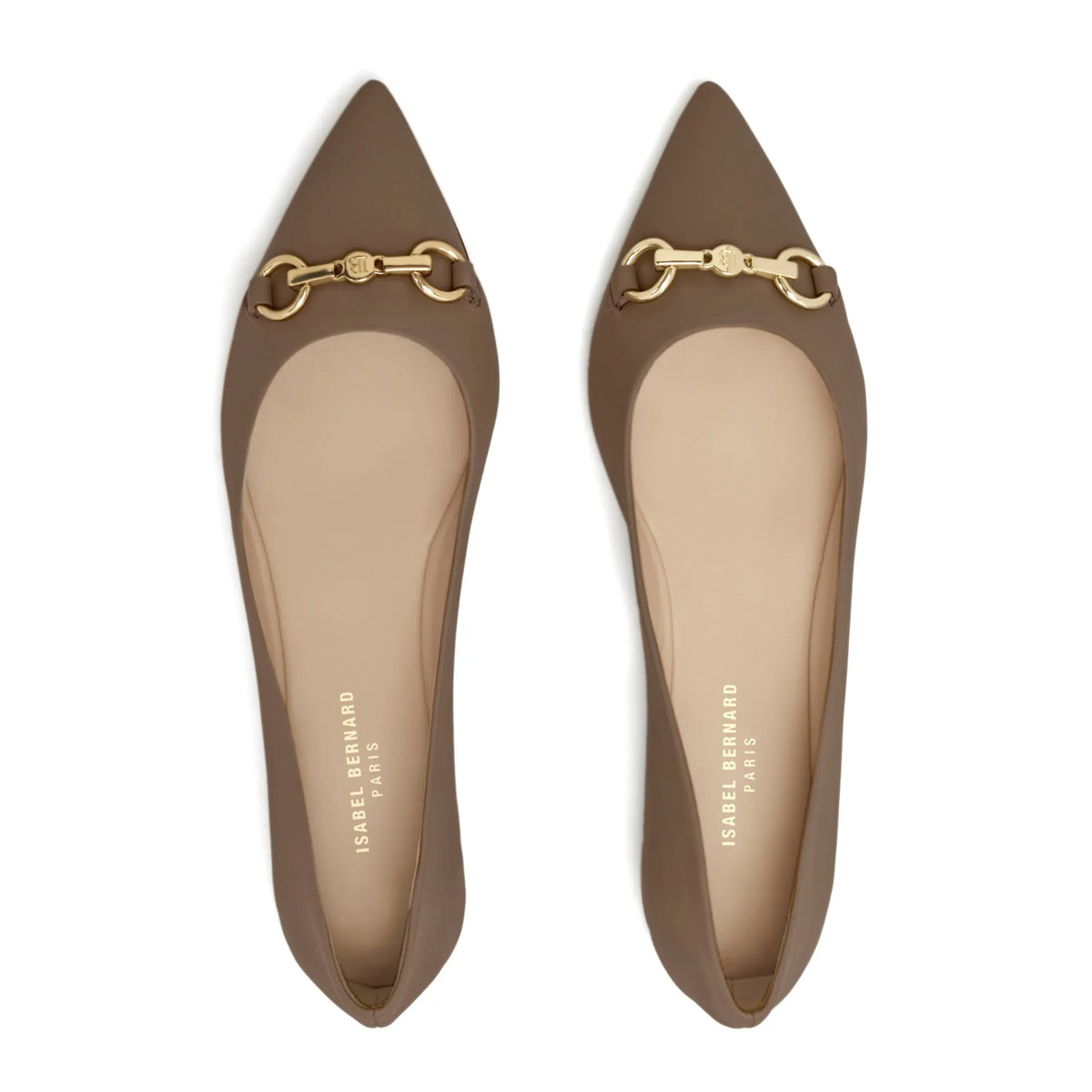 Vendôme Elita taupe calfskin leather ballerinas