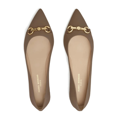 Vendôme Elita taupe calfskin leather ballerinas