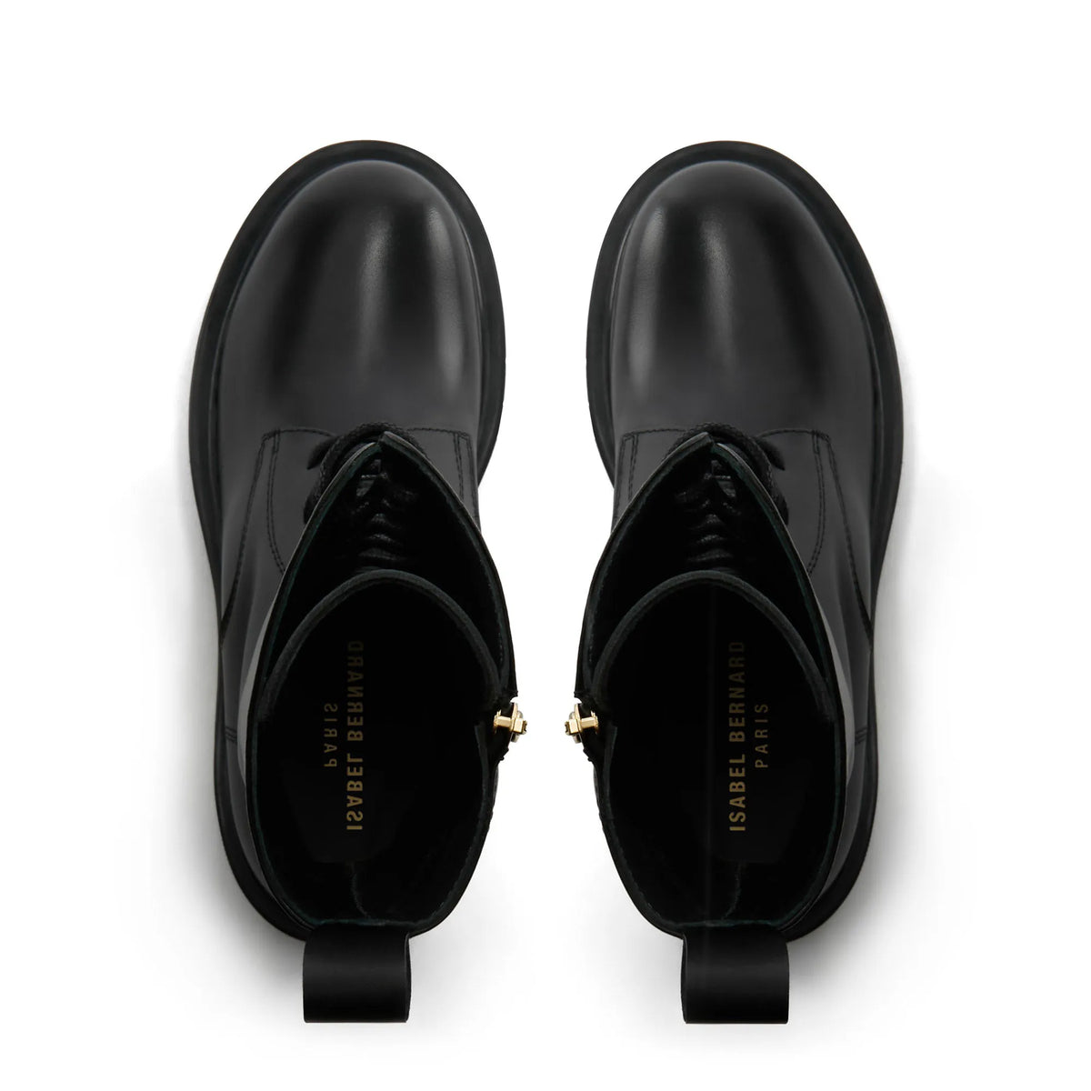 Vendôme Myrthe black calfskin leather lace up boots