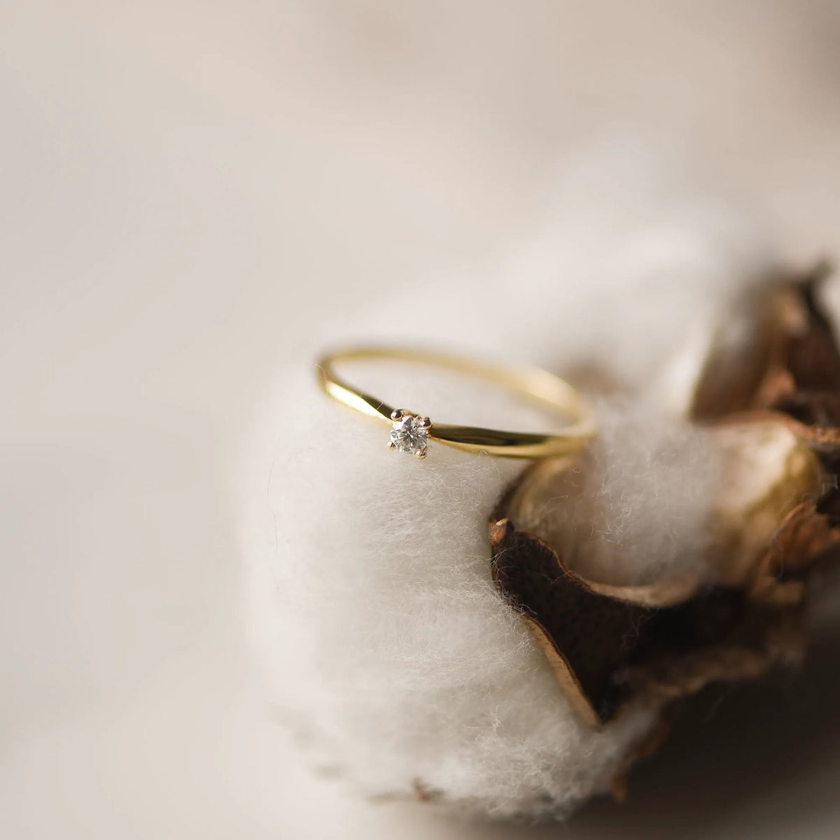 De la Paix Céline 14 karat gold ring with diamond 0.05 carat