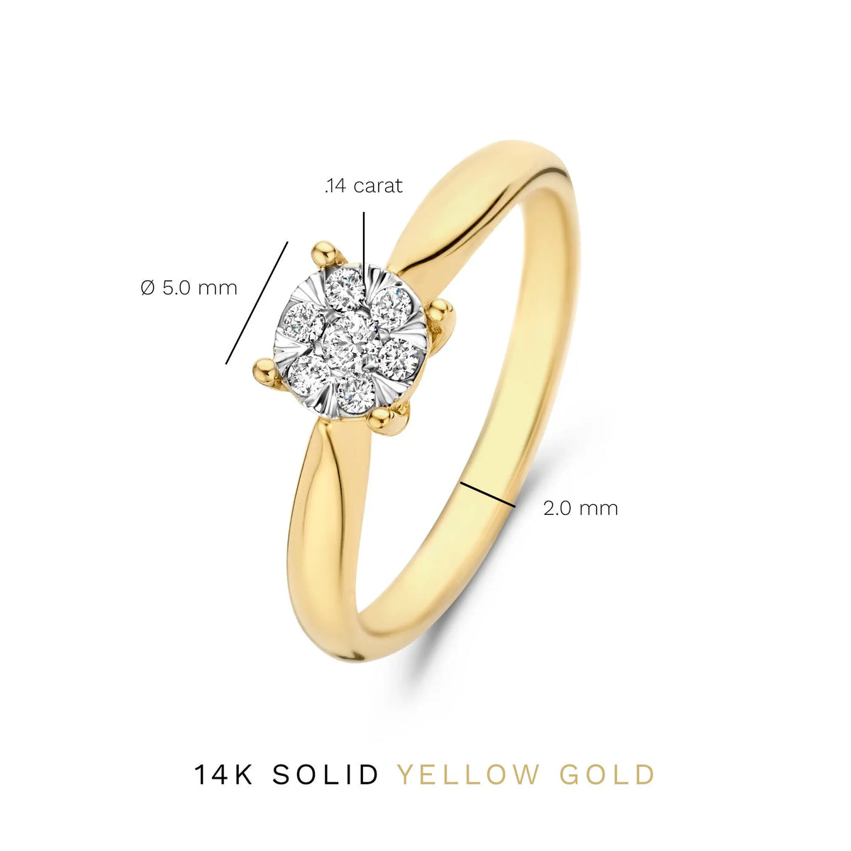 De la Paix Hanaé 14 karat gold ring with diamond 0.14 carat