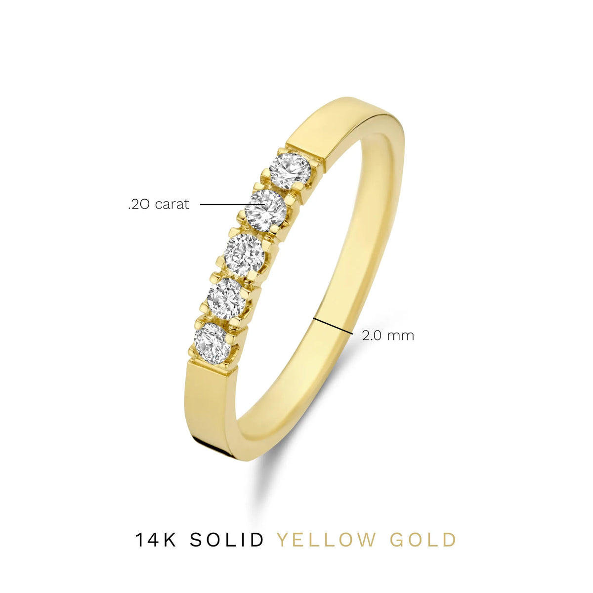 De la Paix Madeline 14 karat gold ring with diamond 0.20 carat