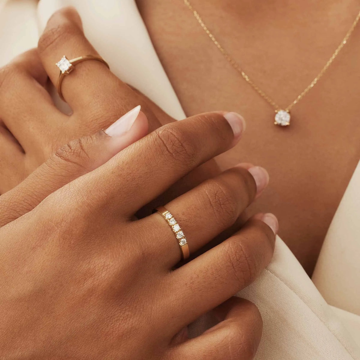 De la Paix Madeline 14 karat gold ring with diamond 0.20 carat