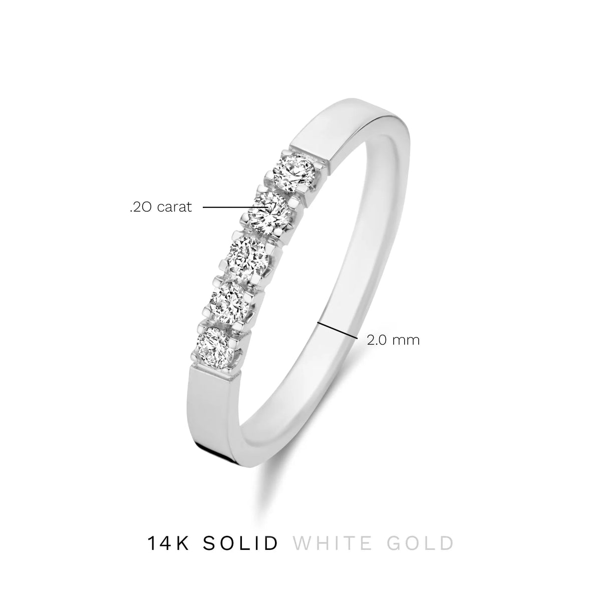De la Paix Madeline 14 karat white gold ring with diamond 0.20 carat