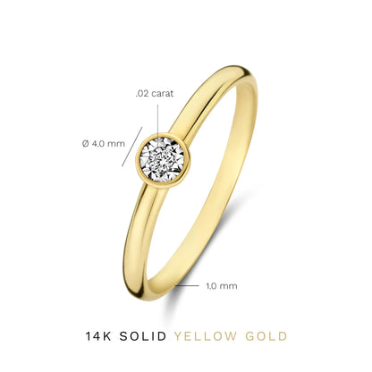 De la Paix Inaya 14 karat gold ring with diamond 0.03 carat