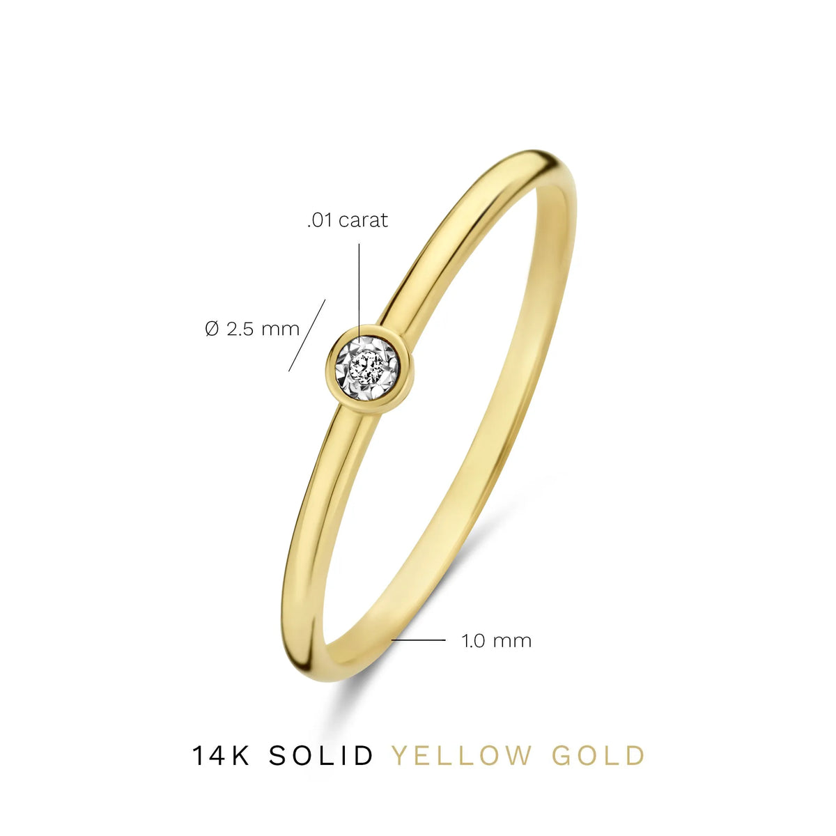 De la Paix Inaya 14 karat gold ring with diamond 0.01 carat