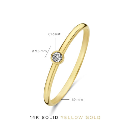 De la Paix Inaya 14 karat gold ring with diamond 0.01 carat